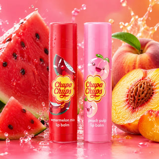 Chupa Chups Watermelon Mix & Peach Pulp Lip Balm Duo - Lip Balm