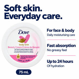 Dove Body Love Beauty Cream For Face & Body - 75ml - Body Moisturiser