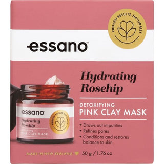 Essano Hydrating Rosehip Detoxifying Pink Clay Mask - 50g - Mask