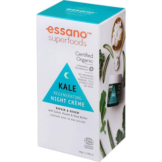 Essano Superfoods Certified Organic Kale Regenerating Night Creme - 50g - Moisturiser