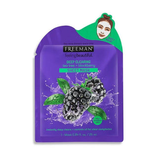 Freeman Deep Clearing Tea Tree + Blackberry Sheet Mask - Mask