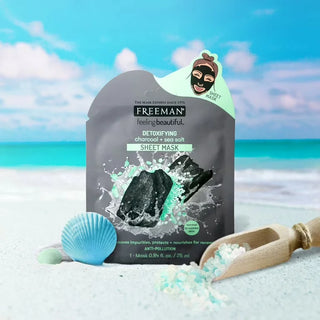 Freeman Detoxifying Charcoal +Sea Salt Sheet Mask - Mask