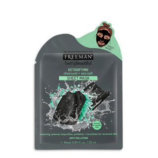 Freeman Detoxifying Charcoal +Sea Salt Sheet Mask - Mask