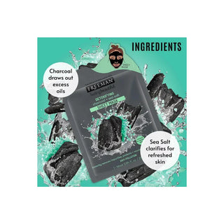 Freeman Detoxifying Charcoal +Sea Salt Sheet Mask - Mask