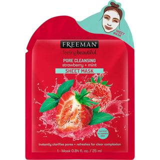 Freeman Pore Cleansing Strawberry + Mint Sheet Mask - 25ml - Mask