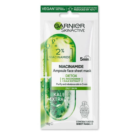 Garnier Skin Active Niacinamide Detox Ampoule Face Sheet Mask - Kale Extract
