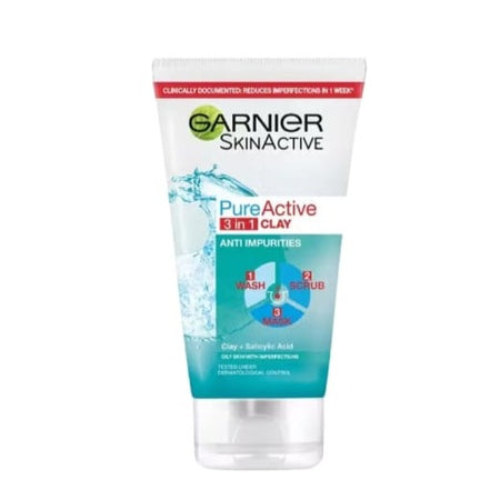 Garnier Skin Active Pure Active 3 in 1 Clay Face Wash