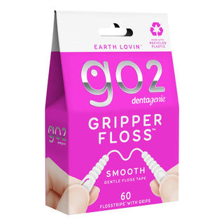 GO2 Dentagenie Gripper Smooth Flosstrips with Grips 60pk - Dental Floss