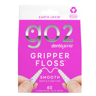 GO2 Dentagenie Gripper Smooth Flosstrips with Grips 60pk - Dental Floss