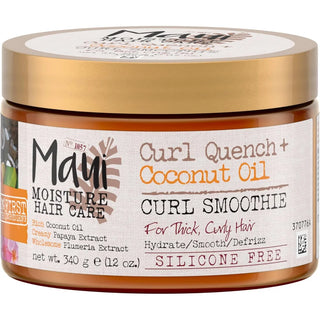 Jar of Maui Moisture Curl Quench + Coconut Oil Curl Smoothie on a white background