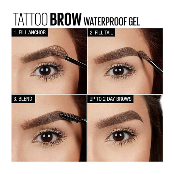 Maybelline Tattoo Studio Waterproof Brow Gel - Medium Brown - Brow Gel