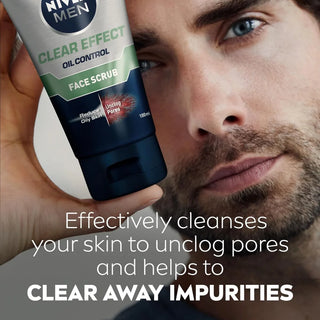 Nivea Men Clear Effect Oil Control Face Scrub - 100ml - Face Scrub