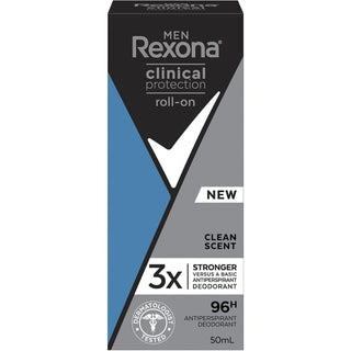 Rexona Men Clinical Protection Antiperspirant Deodorant Roll On - Clean Scent - Deodorant