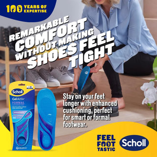 Scholl Gel Activ Insoles for Formal Shoes - Small Size 4.5-8.5 - Insoles