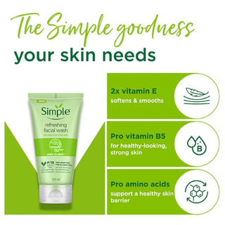 Simple Kind To Skin Refreshing Facial Wash - 150ml - Cleanser