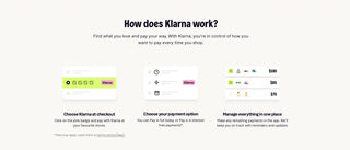 A webpage explaining how Klarna’s payment service works.