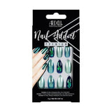 ARDELL Nail Addict Premium Artificial Nail Set - Green Glitter Chrome - Nail Set