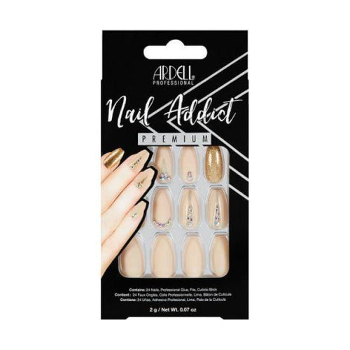 ARDELL Nail Addict Premium Artificial Nail Set - Nude Jeweled - Nail Set