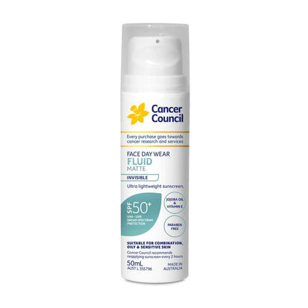 Cancer Council Face Day Wear Invisible Fluid SPF 50+ 50ml