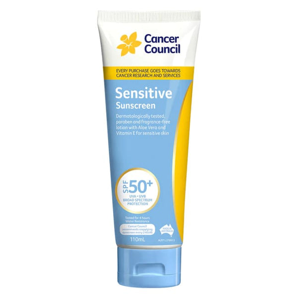 Cancer Council Sensitive Sunscreen SPF 50+ 110ml - Sunscreen
