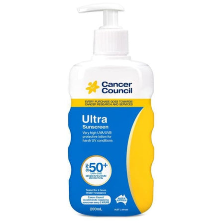 Cancer Council Ultra Sunscreen SPF 50+ Pump 200ml