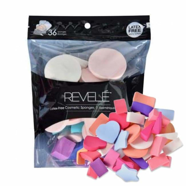 Revele Latex-Free Cosmetic Sponges - Assorted 36 Pack - Sponge