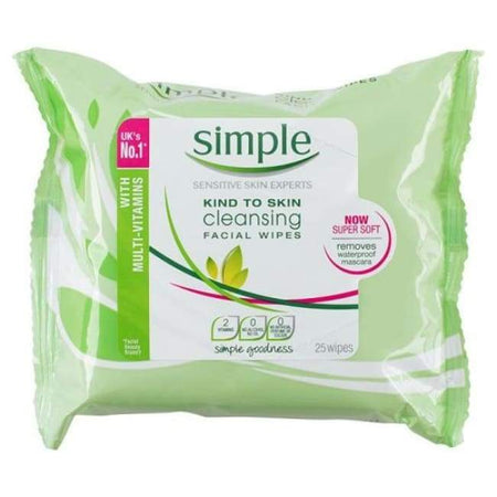 Simple Kind To Skin Cleansing Facial Wipes - 25 Pack