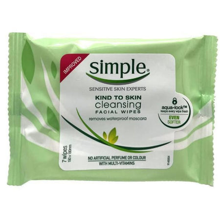 Simple Kind To Skin Cleansing Facial Wipes - 7 Pack
