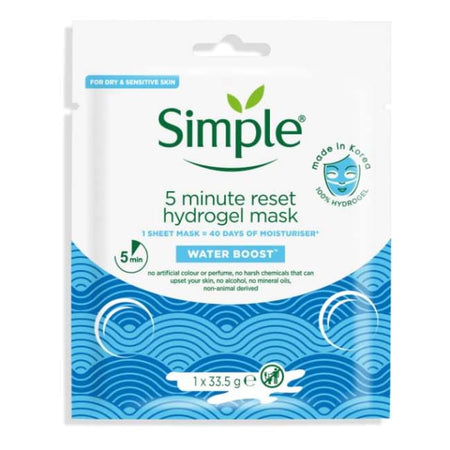 Simple Water Boost 5-Minute Reset Hydrogel Sheet Mask