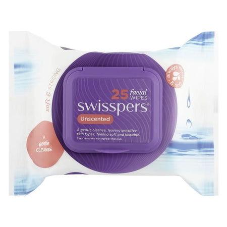 Swisspers Unscented Facial Wipes - 25 Pack