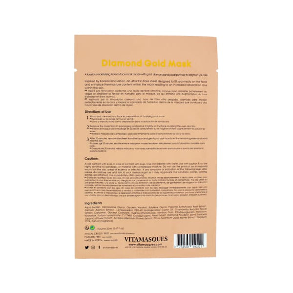 VITAMASQUES Diamond Gold Sheet Mask - Mask